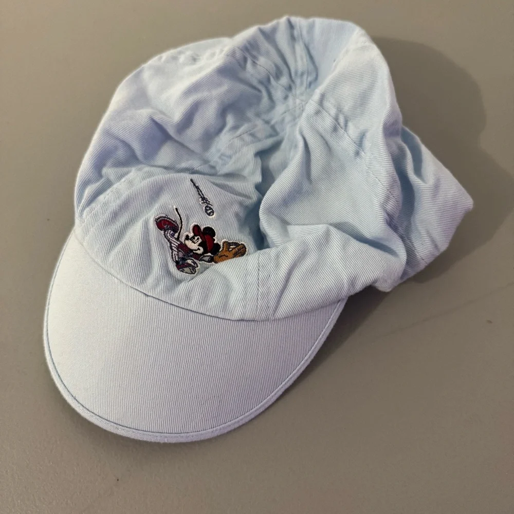 Vintage 90s Disney Store Hat Mickey Mouse Baseball Light Blue 3T Toddler Parks